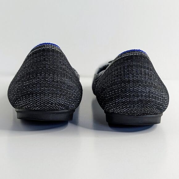 Rothy's Shoes The Flat Round Toe Women 8 Black Stripe Ballet Slip On Washable - Picture 4 of 12